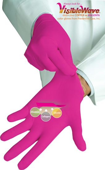AlloGel Magenta Nitrile Exam Gloves