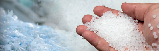 Hand Holding Micro-plastic Pellets