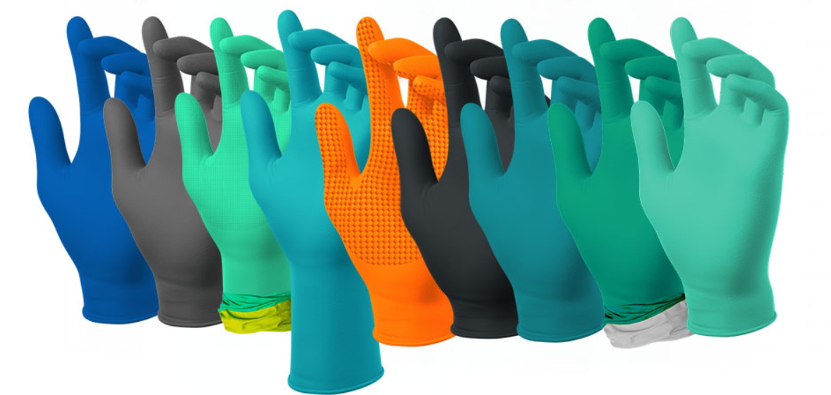 Sustainable Single-Use Colored Nitrile Exam Gloves