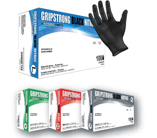 Sempermed® GripStrong® Black Nitrile Gloves