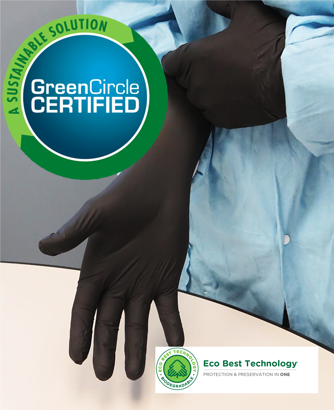Showa® 6112PF (N-DEX™) Biodegradable Black Nitrile Gloves