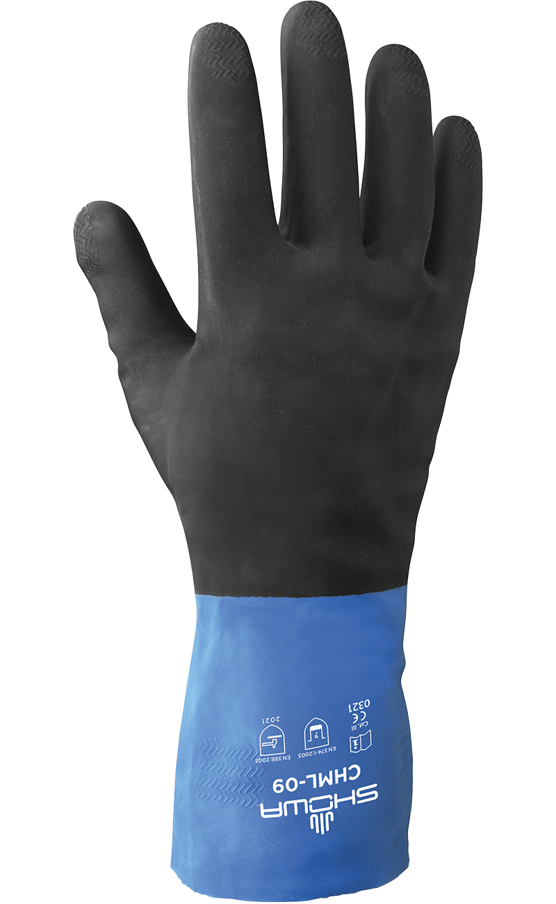 CHM Showa® Unsupported 26-mil Chemical-Resistant Neoprene Over Natural Rubber Gloves