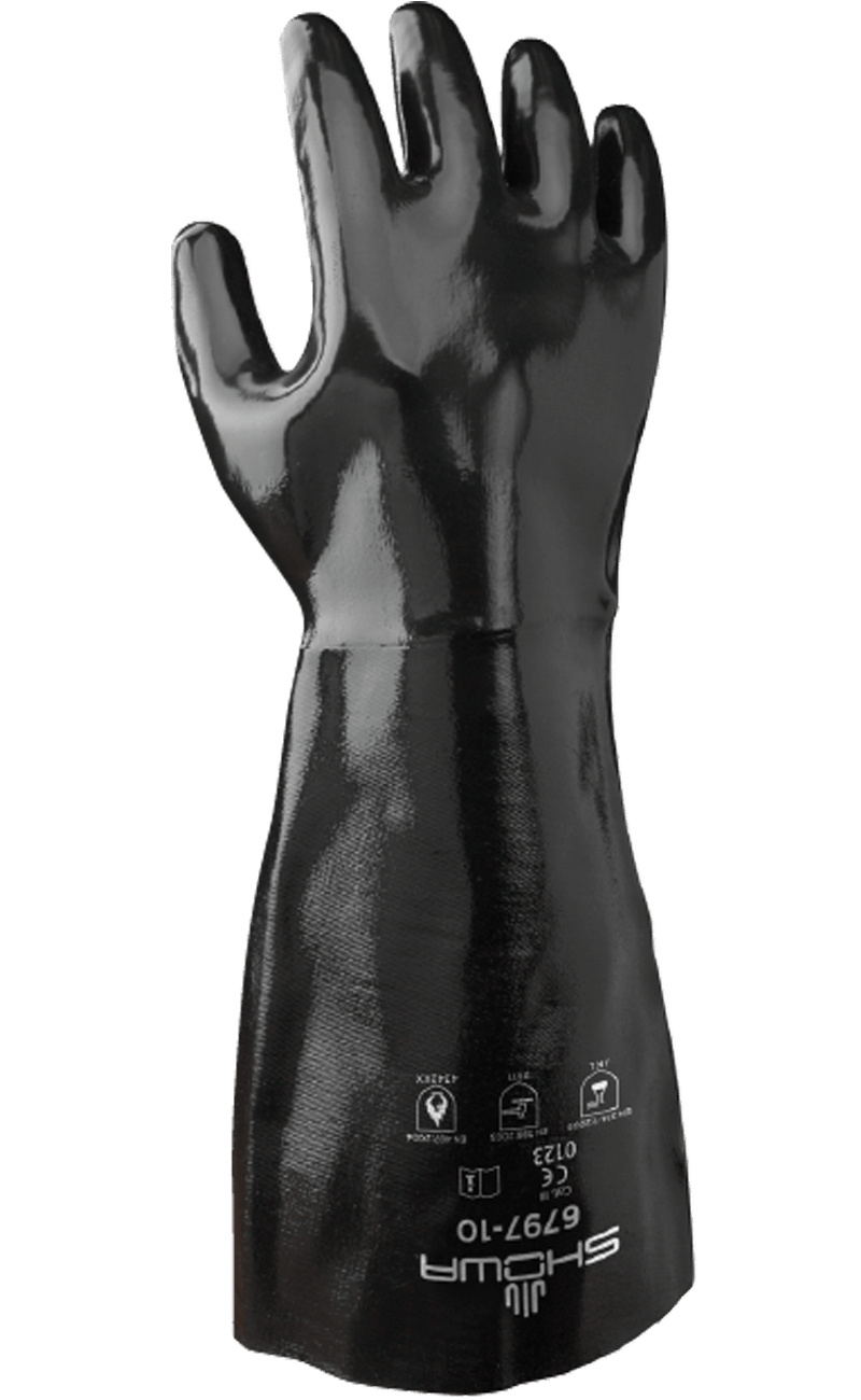 Showa® 6797 Elbow Length Neoprene Coated Chemical Safety Gloves