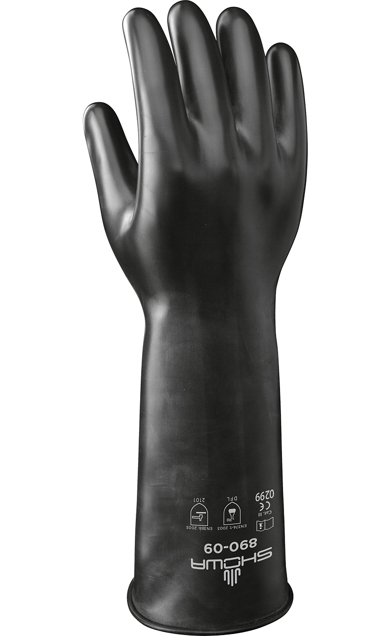 Showa® 890 Viton® Unlined Butyl Gloves Impermeable Chemical Safety Gloves Discounted Showa