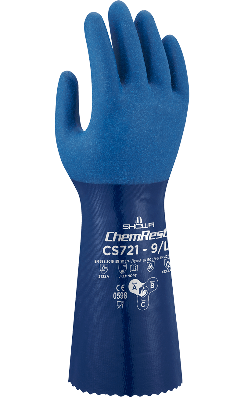 Showa® Atlas® CS721 Double Coated Rough Finish Nitrile Chemical