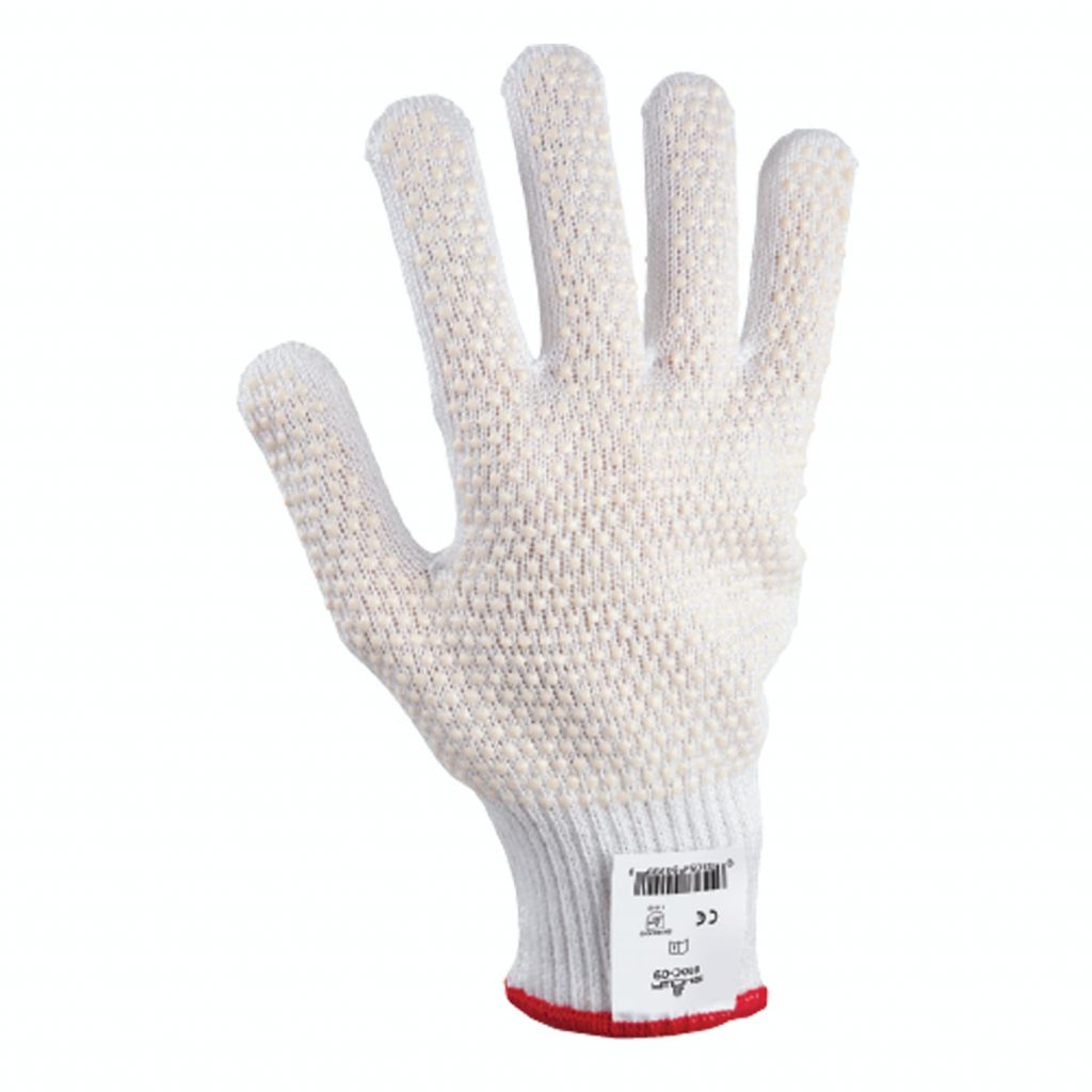 Showa® 910C white HPPE Knit A4 Cut Glove with PVC Dots