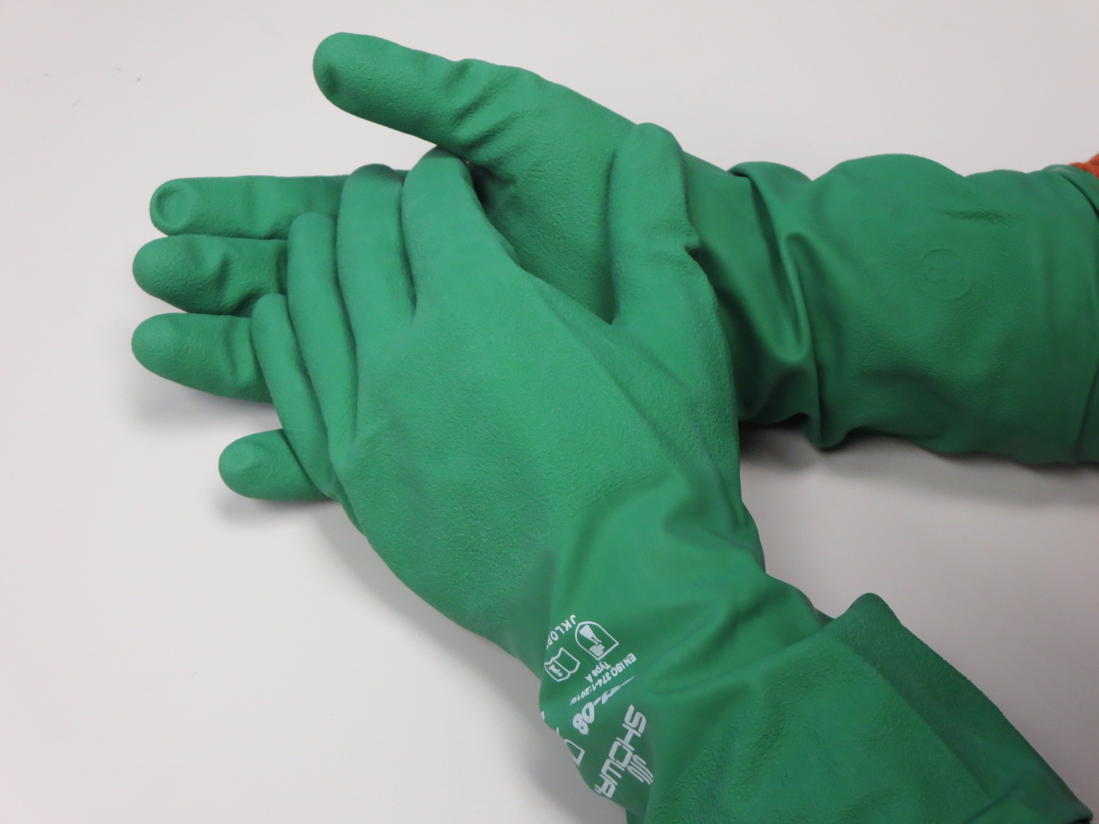 Showa® 731 Biodegradable Flocked-Lined 15-mil  Chemical Resistant Nitrile Gloves w/ EBT