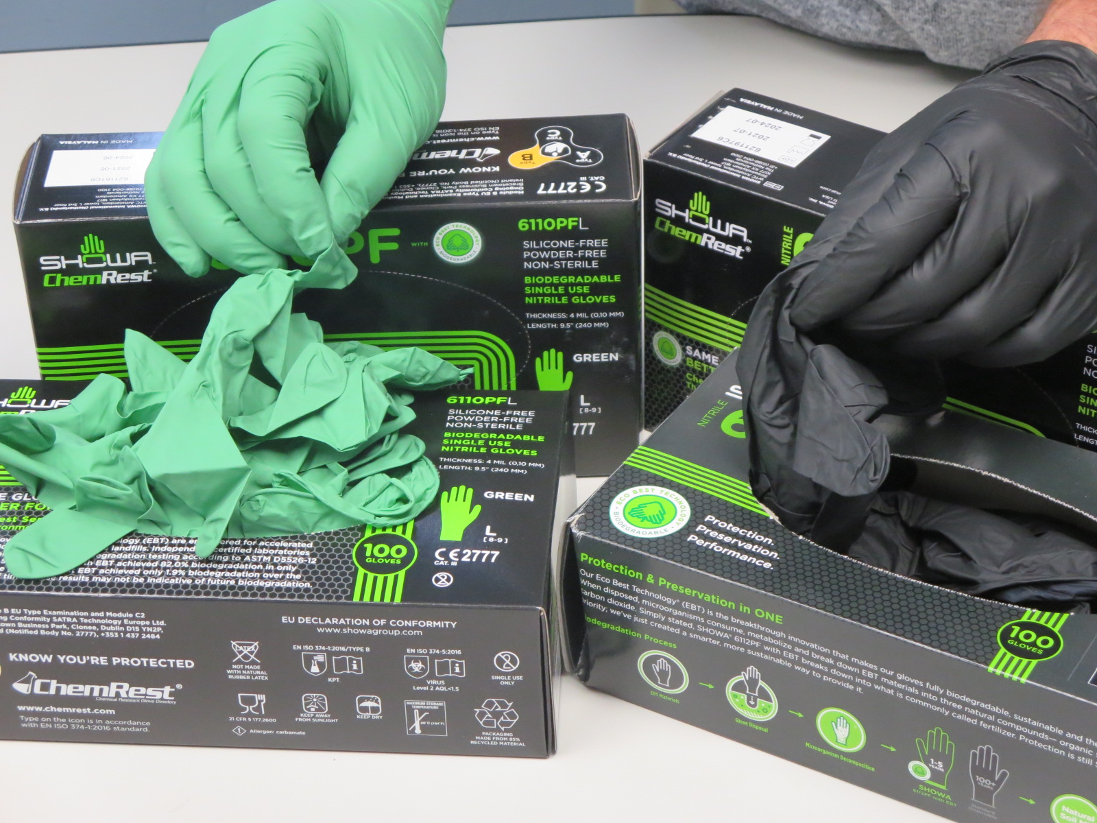 Showa® 6112PF and 6110PF Biodegradable Nitrile Gloves