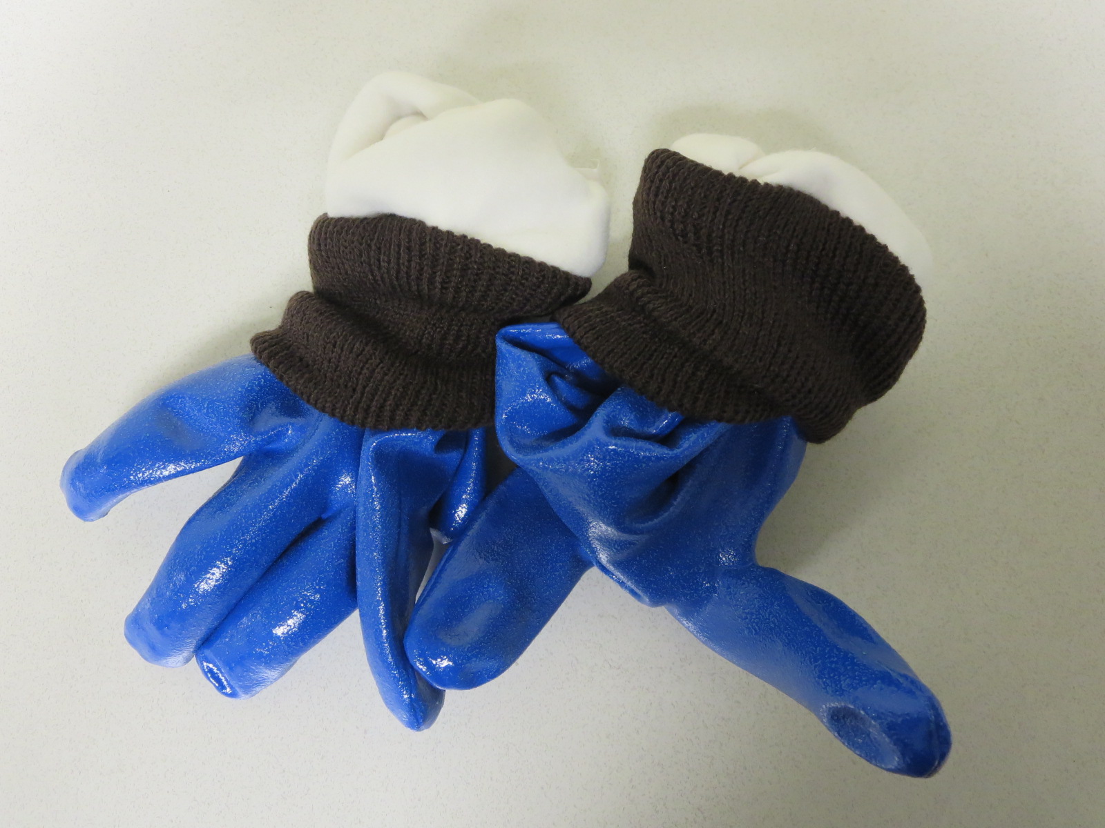 North Sea™ Nitrile Coated Fleece Lined Winter Work Gloves w/ Knit Cuffs, Waterproof Marine Work Gloves