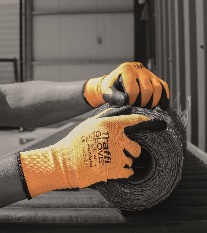 TG310 TraffiGlove® Achieve A2 Cut Safety Amber Colored Gloves