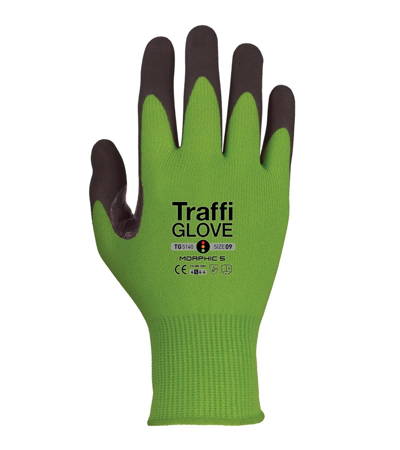 TG5140 TraffiGlove® Morphic 5 Gloves MicroDex Ultra Hi-Viz A3 Cut Resistant Gloves
