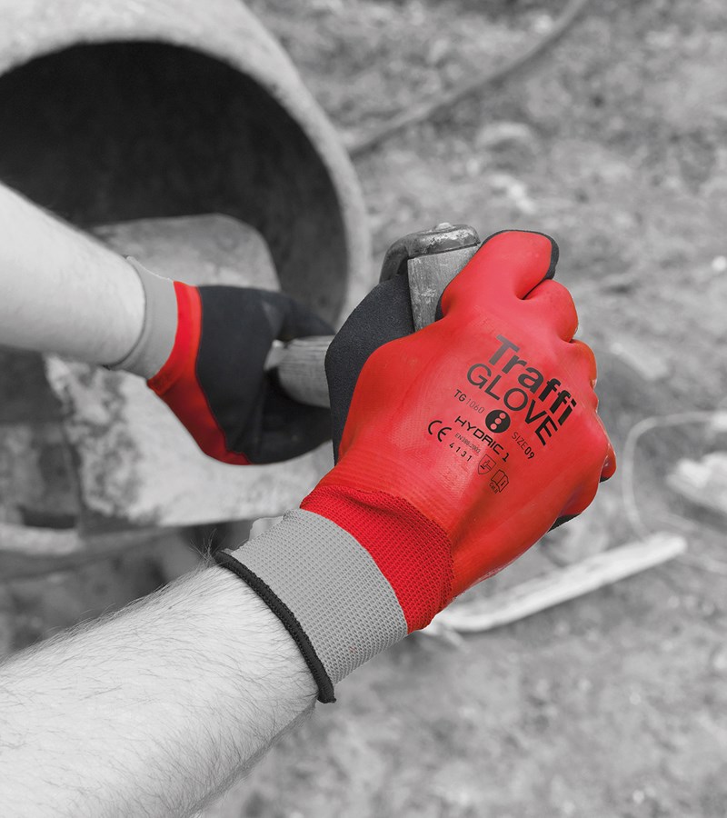TG1060  TraffiGlove® Hydric 1 Fully Coated Waterproof Cut Safety Glove with LiquiDex