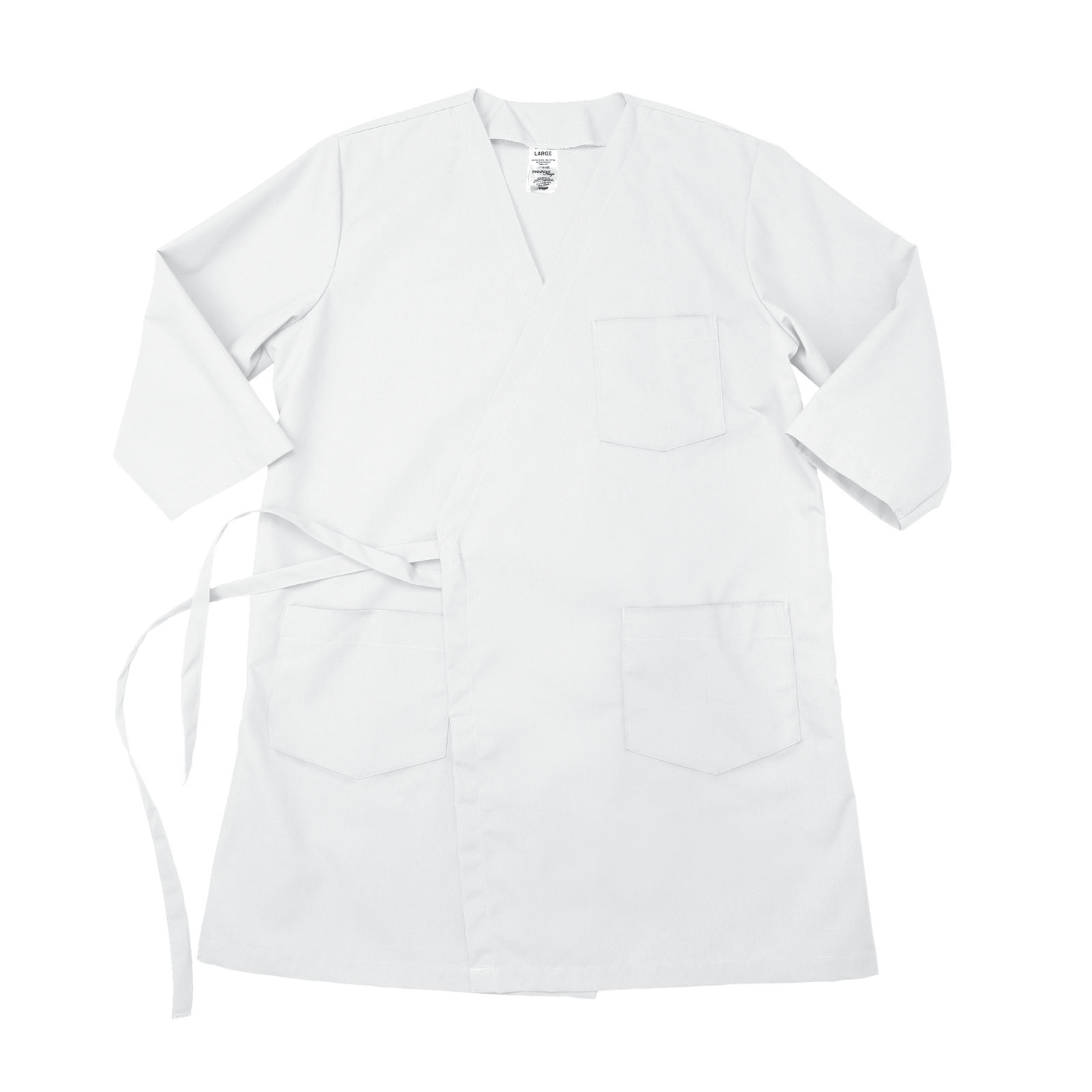 Wraparound 3/4 Sleeve Pocket Smocks Butcher Smocks Bar Coats Wraparound Pocket Gowns