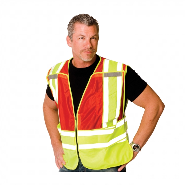 Protective Industrial Products® 207 Hi-Vis Public Safety Vest- No Logo: RED