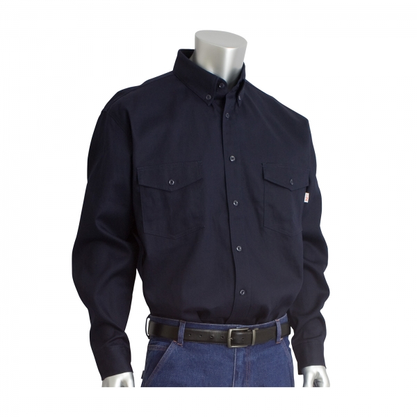 385-FRWS PIP® ARC/FR Dual Certified Long Sleeve Workshirt: Navy Blue