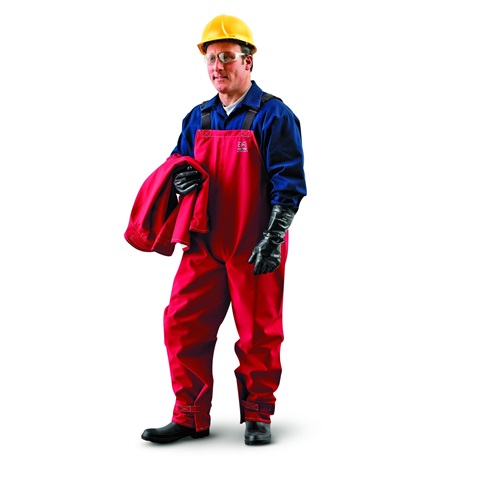 66-662 Ansell® AlphaTec® Red Polyester Chemical Bib Overalls