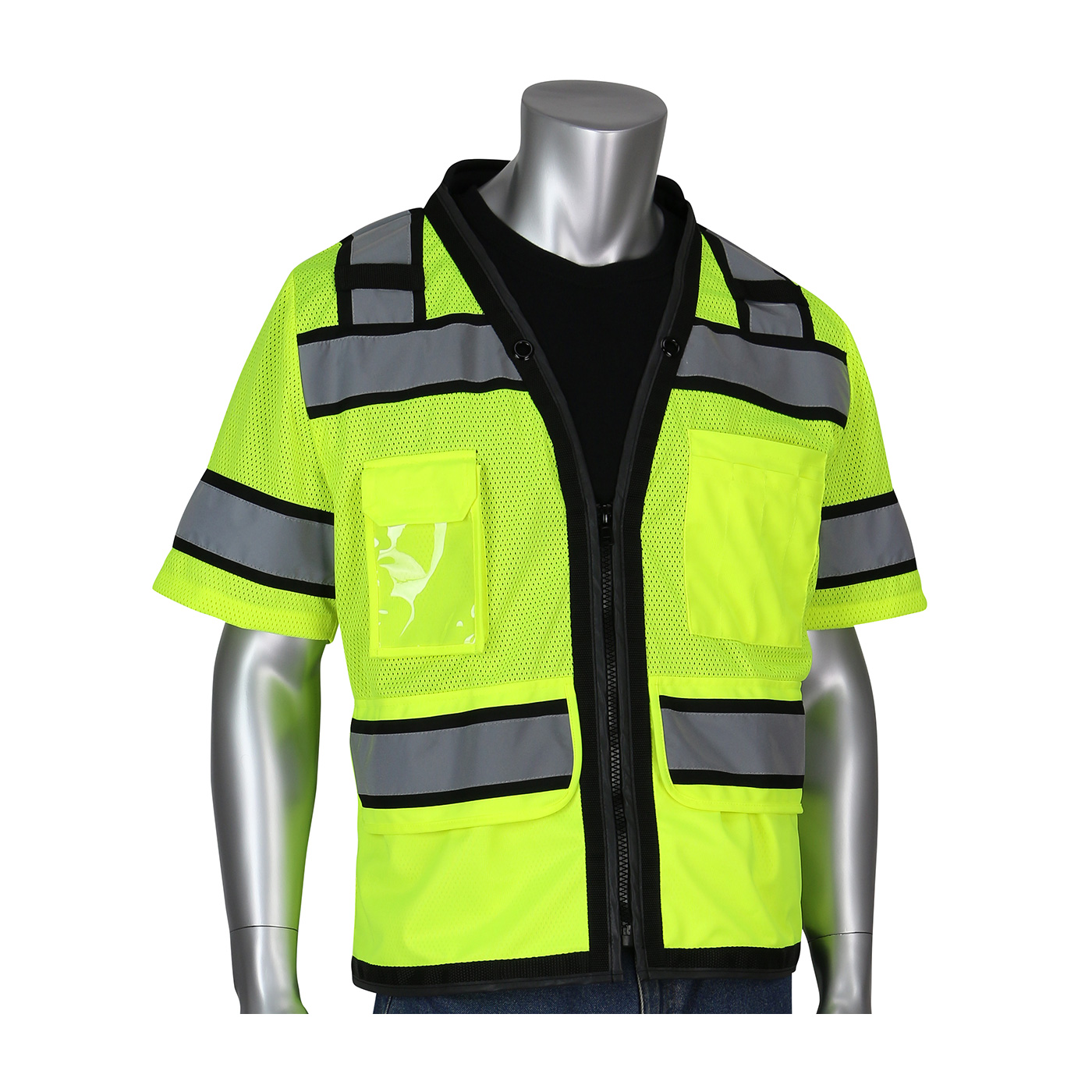 ANSI Type R Class 3 Black TwoTone TechReady Surveyor Mesh Vest
