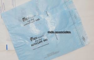 5543 Tidi® Products Glassine Blue Sterilization/Autoclave Pouches - 2.5` x 8.25` with Built-In Indicator