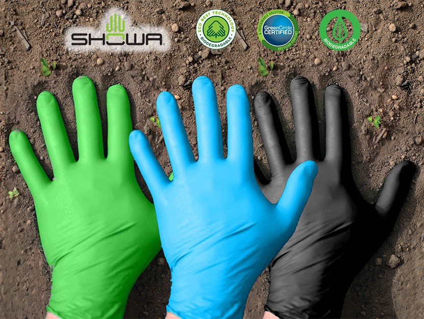 SHOWA 6110PF, 6112PF, 7500PF Biodegradable Disposable Nitrile Gloves 