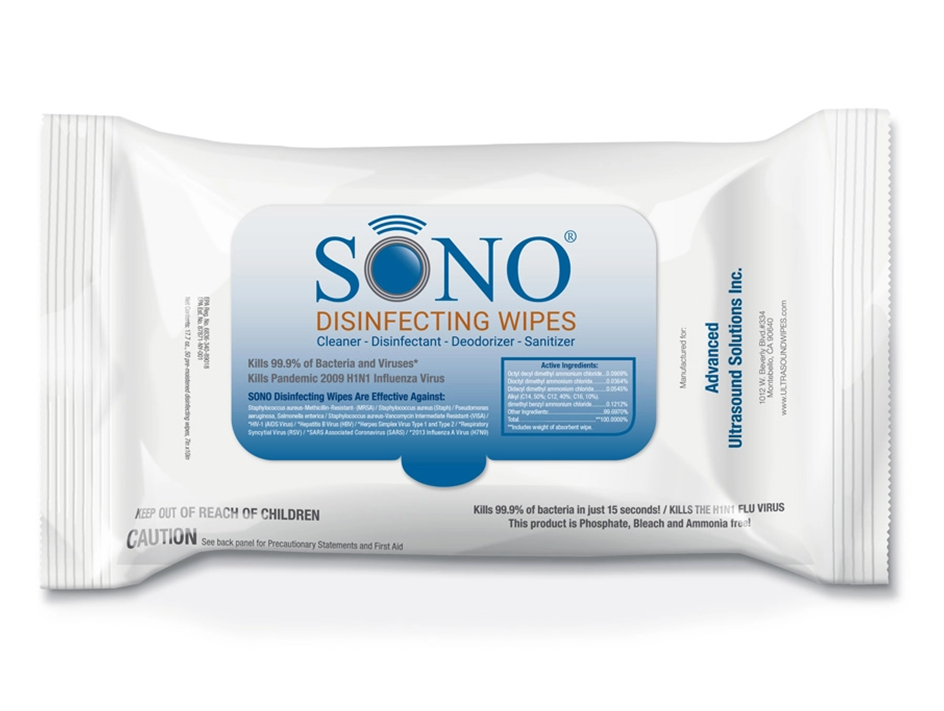 Sono® Ultrasound Disinfecting Wipes Medical Equipment Disinfectant