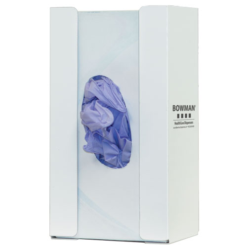 White PowderCoated Steel Single Glove Box Dispensers Single Glove