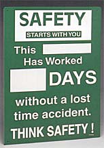 PRINZING SAFETY RECORD SIGN BLANK