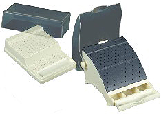 Plasdent® Large Ivory Plastic Dental Bur Station w/ Lid. 