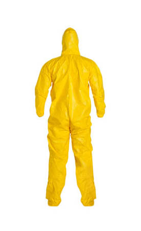 QC122SYL DuPont™ Tychem® 2000 Disposable Chemical-Resistant Protective Coveralls w/ Hood/Boots, High-Vis Yellow Color