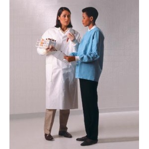 Halyard® Health Precautions Disposable Protective Lab Jackets w/ Pockets and Knit Cuffs