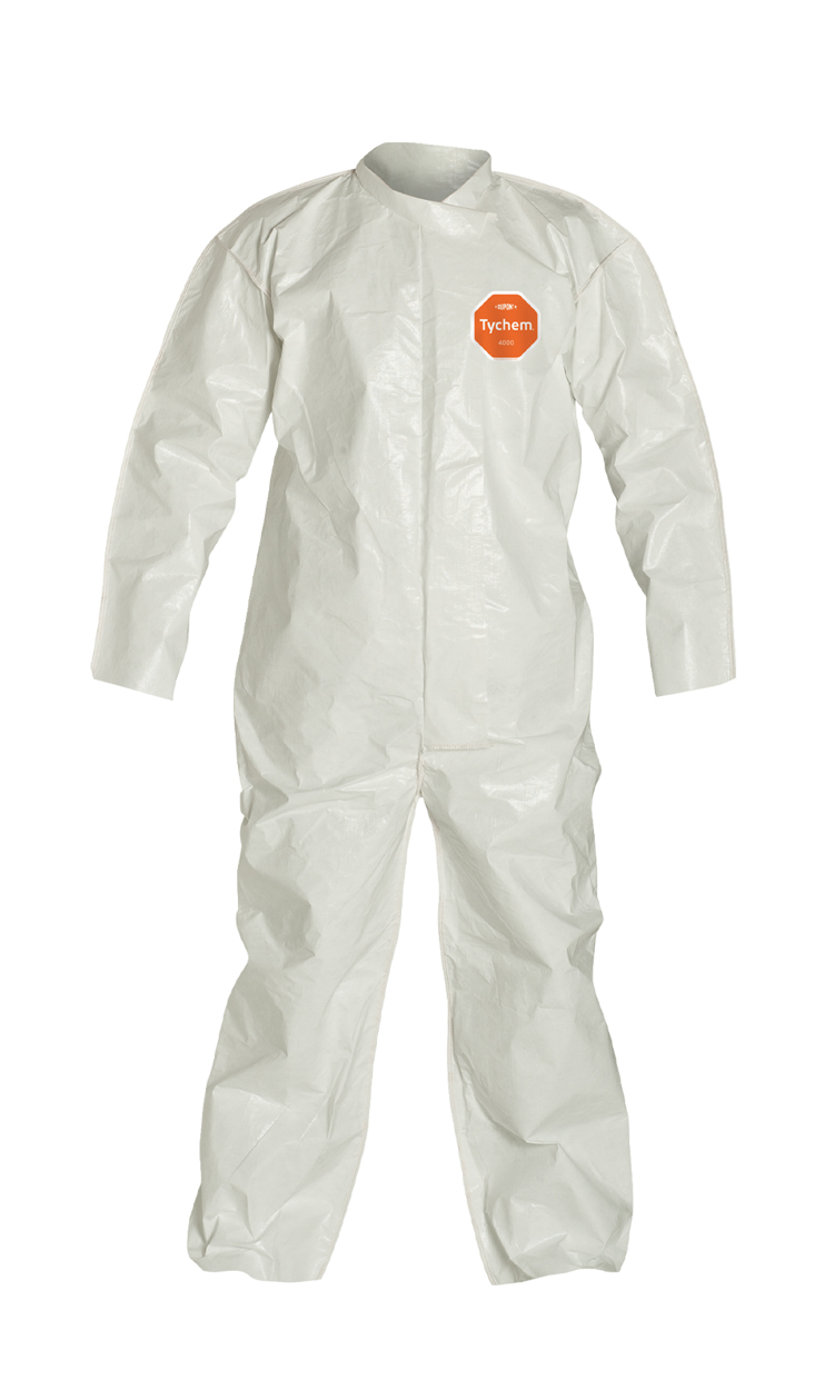 DuPont™ SL120B WH Tychem® 4000 Standard Coveralls w/ Bound Seams