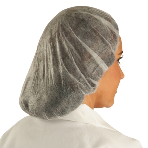  Keystone® Disposable White Polypropylene Bouffant Caps (Poly Bagged)