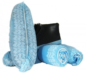 Disposable Polypropylene Non-Skid Shoe Covers - Blue