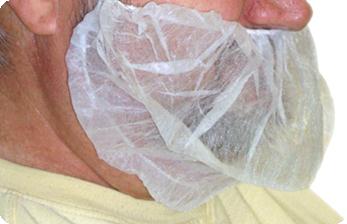 MDS Economy Disposable White Polypropylene Beard Covers