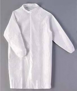 LC0WENWHD Keystone® Cap Heavyweight Disposable Polypropylene Protective Lab Coats w/ No Pockets & Elastic Wrists