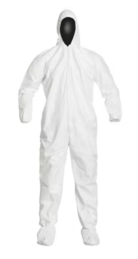 IC105SWH-OC DuPont™ Tyvek® IsoClean® Clean Processed Coveralls w/ Hood, Boots & Serged Seams 
