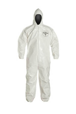 SL127BWH DuPont™ Tychem® 4000 Disposable Protective Coveralls w/ Hood/Elastic, White
