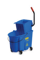 Rubbermaid® Commercial 35 Qt WaveBrake® Color-Coded Mop Bucket & Wringer Side Press Combo- Blue