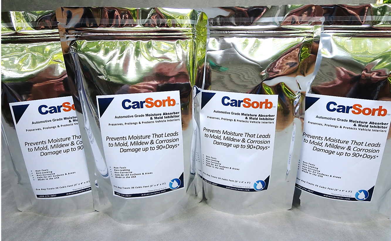 CarSorb™Automotive Grade  Moisture Absorber and Mold Inhibitor Packs