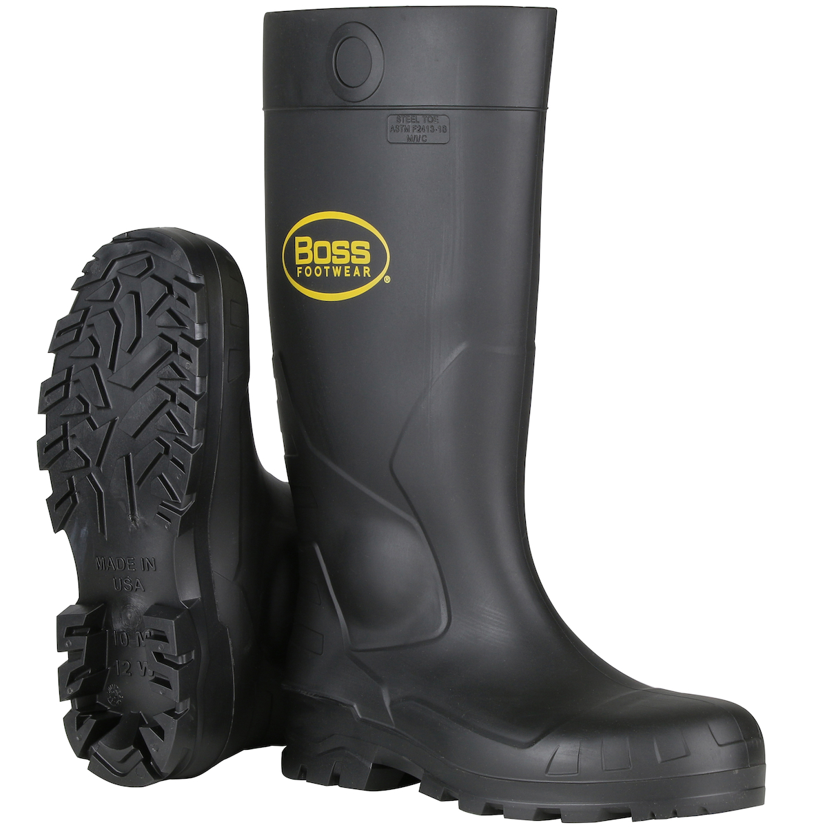 #380-800 PIP® Boss® 16` Black PVC Plain Toe Boots