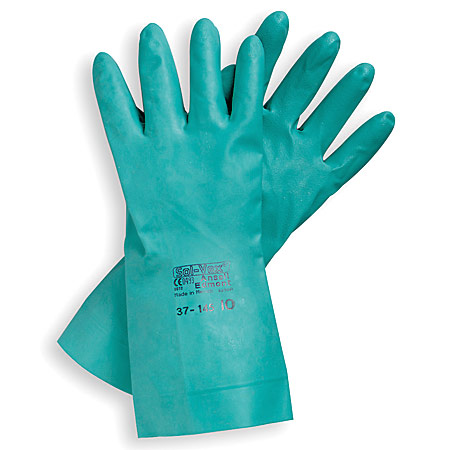 37145 Ansell® Sol-Vex® Unlined 11-mil Chemical-Resistant Nitrile Gloves
