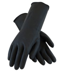 48-L300K PIP®  Assurance® Flock-Lined Orange 28-mil Chemical-Resistant Latex Gloves