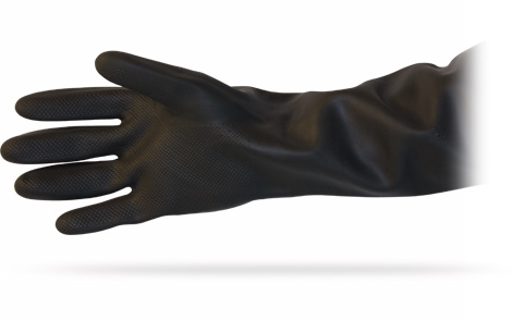 #GRBU-SIZE-6T Supply Source Safety Zone® Black Heavy Duty Unlined Latex Gloves