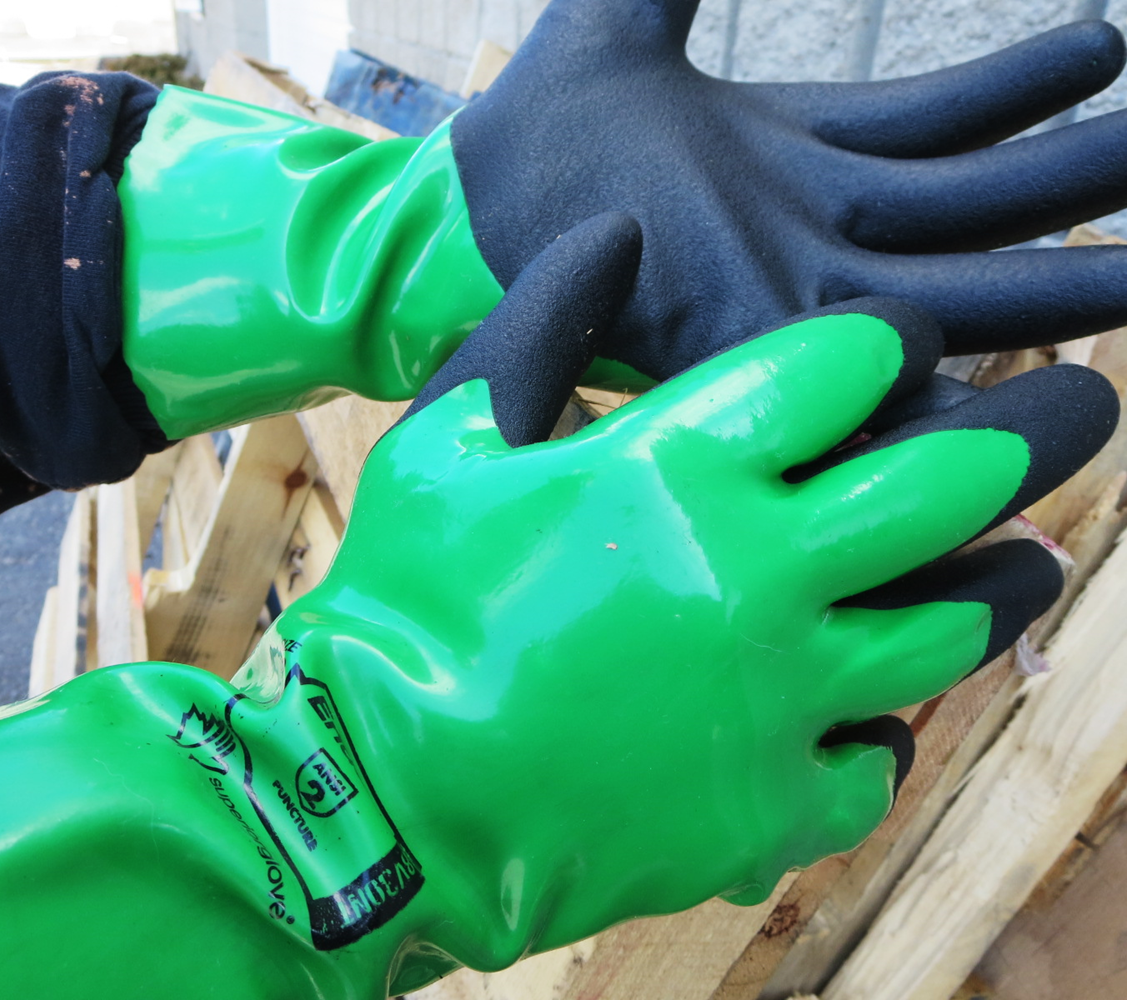 Chemstop™ Nylon Lined Nitrile Coated PVC Work Gloves Chemical Safety Gloves Chemstop PVC