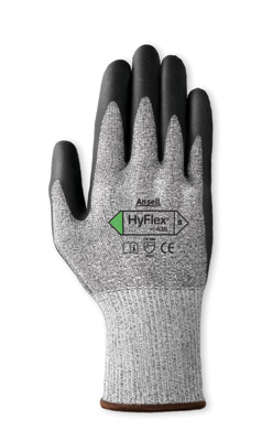 11435] Ansell® HyFlex® #11-435 Cut-Resistant Polyurethane Palm Coated Work Gloves. Cut level 3. 