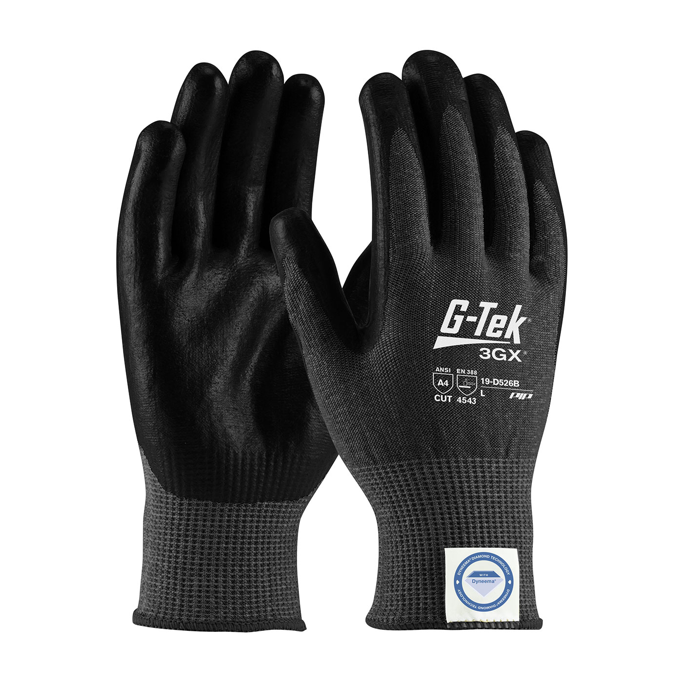 GTek® 3GX® Dyneema® Diamond Touchscreen A4 Gloves Black Dyneema