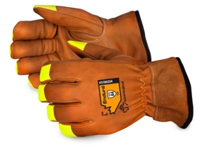 #378KG54 Superior® Glove Cut-Resistant Oilbloc™ Goatskin Gloves w/ Hi-Viz Fingertips