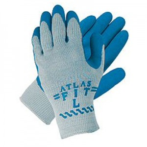 Showa® Atlas® 300 Blue Latex Coated Protective Gray Knit Gloves