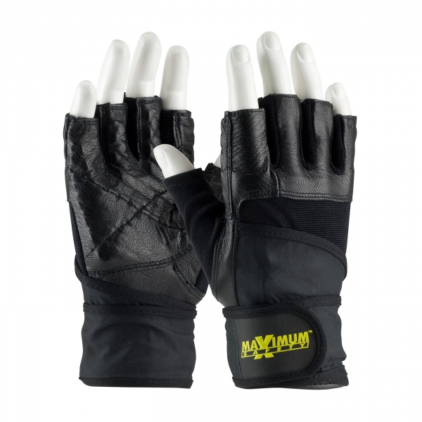 Maximum Safety® Half Finger Gloves AntiVibe Wrist Support Gloves