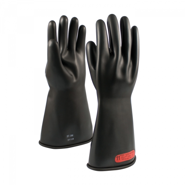 PIP Novax 155-4-16 Work Gloves 155-4-16,11, Size 11, Rubber, Black, Orange