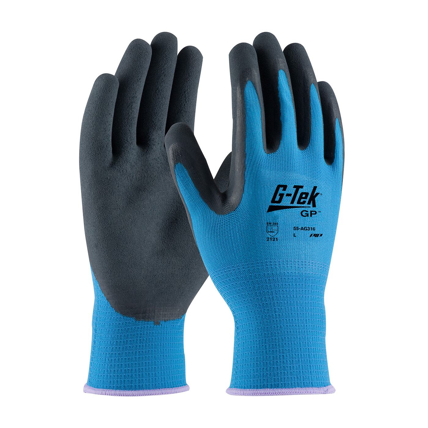 GTek GP Latex Coated Polyester MicroSurface Grip Gloves Refuse Work